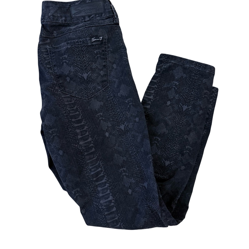 Seven7 Skinny Jeans Snake Print Dark Wash Women Size 10‎